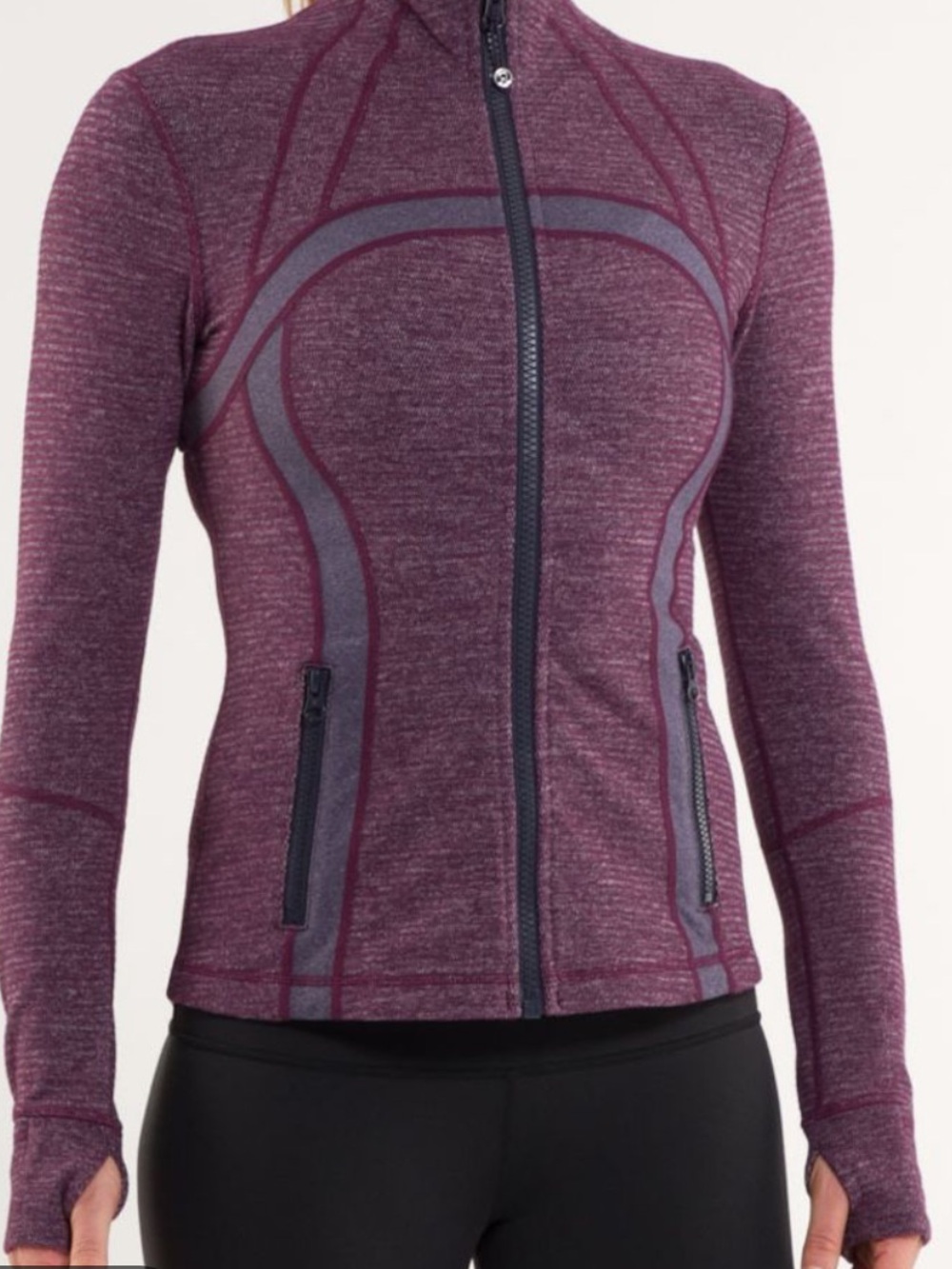 Lululemon Define Jacket in swan Heathers Plum with Gray Paneling size 8
